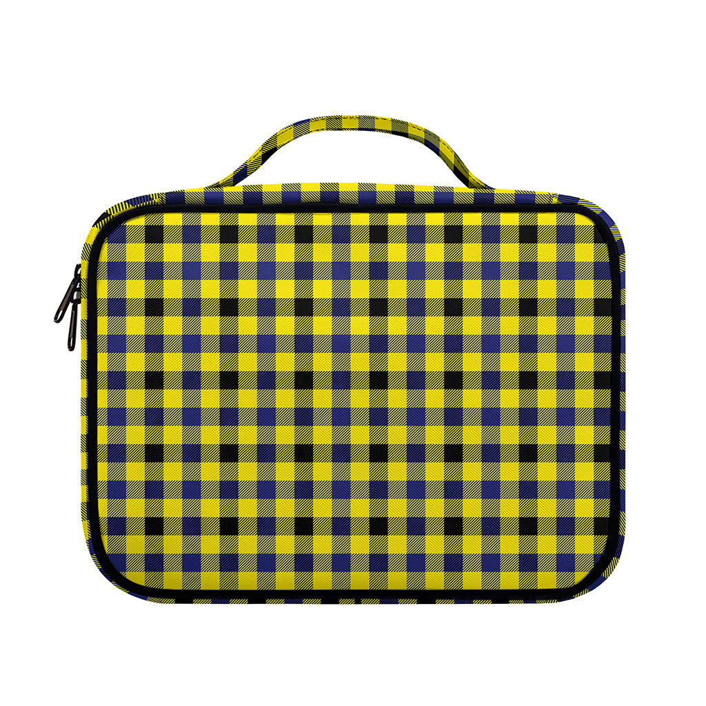 Yellow Black And Navy Plaid Print Briefcase Bible Bag