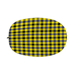 Yellow Black And Navy Plaid Print Car Side Mirror Covers