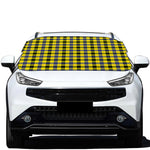 Yellow Black And Navy Plaid Print Car Windshield Snow Cover