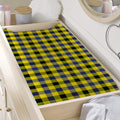 Yellow Black And Navy Plaid Print Changing Pad Cover