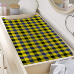 Yellow Black And Navy Plaid Print Changing Pad Cover
