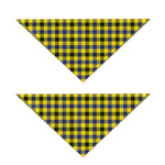 Yellow Black And Navy Plaid Print Dog Bandana