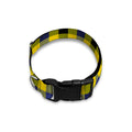 Yellow Black And Navy Plaid Print Dog Collar