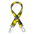 Yellow Black And Navy Plaid Print Dog Seat Belt