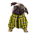 Yellow Black And Navy Plaid Print Dog Zip Up Jacket