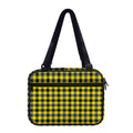 Yellow Black And Navy Plaid Print Double Strap Bible Bag
