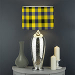 Yellow Black And Navy Plaid Print Drum Lamp Shade