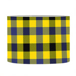 Yellow Black And Navy Plaid Print Drum Lamp Shade