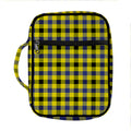 Yellow Black And Navy Plaid Print Front Pocket Bible Bag