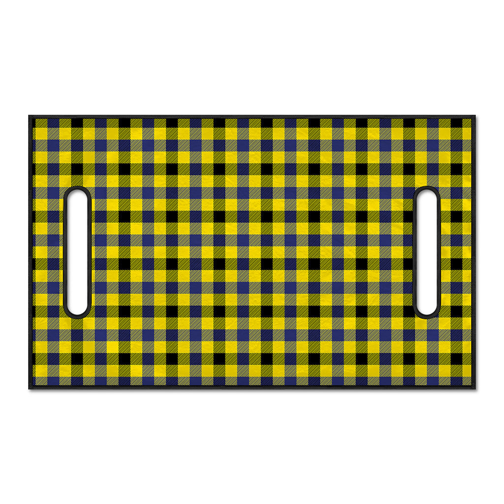 Yellow Black And Navy Plaid Print Golf Cart Seat Cover
