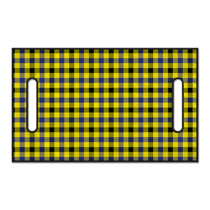 Yellow Black And Navy Plaid Print Golf Cart Seat Cover