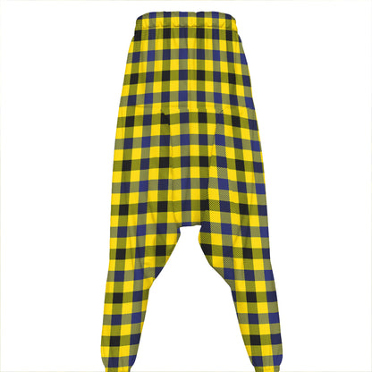 Yellow Black And Navy Plaid Print Hammer Pants