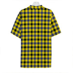 Yellow Black And Navy Plaid Print Hawaiian Shirt