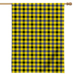 Yellow Black And Navy Plaid Print House Flag