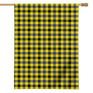 Yellow Black And Navy Plaid Print House Flag