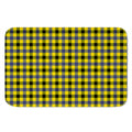 Yellow Black And Navy Plaid Print Indoor Door Mat