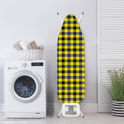Yellow Black And Navy Plaid Print Ironing Board Cover