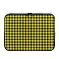 Yellow Black And Navy Plaid Print Laptop Sleeve
