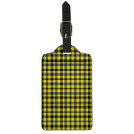 Yellow Black And Navy Plaid Print Luggage Tag