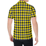 Yellow Black And Navy Plaid Print Men's Shirt
