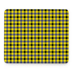 Yellow Black And Navy Plaid Print Mouse Pad
