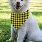 Yellow Black And Navy Plaid Print Over The Collar Dog Bandana