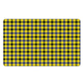 Yellow Black And Navy Plaid Print Polyester Doormat