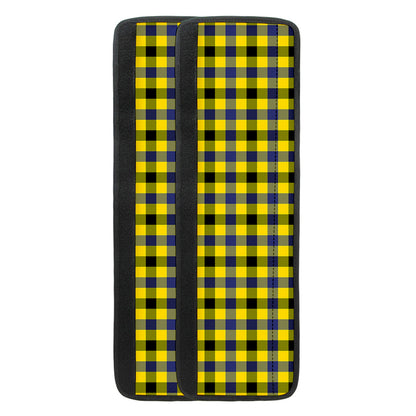 Yellow Black And Navy Plaid Print Refrigerator Handle Covers