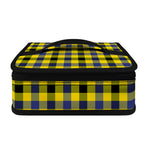 Yellow Black And Navy Plaid Print Small Lunch Bag
