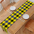 Yellow Black And Navy Plaid Print Table Runner