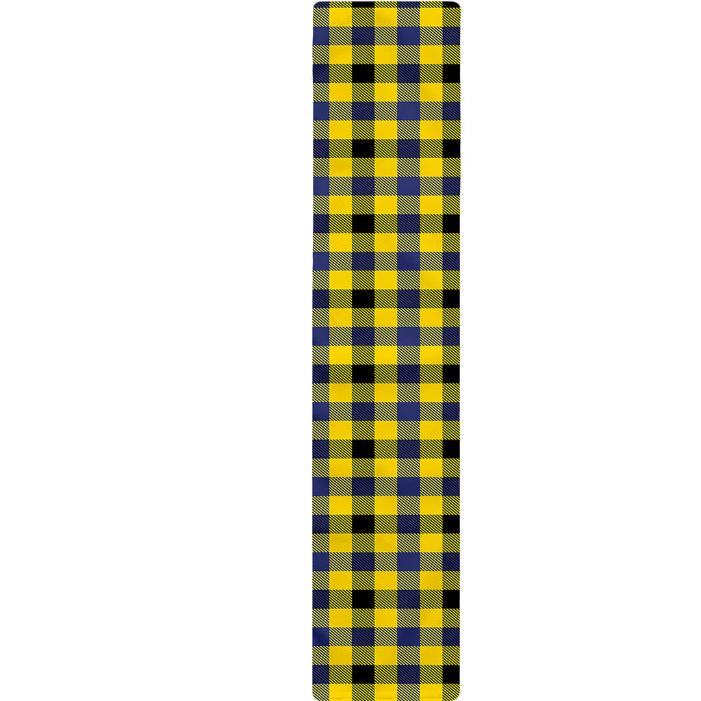 Yellow Black And Navy Plaid Print Table Runner