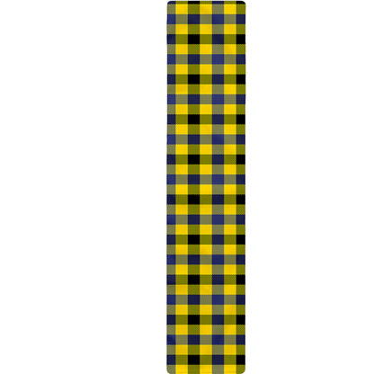 Yellow Black And Navy Plaid Print Table Runner