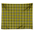 Yellow Black And Navy Plaid Print Tapestry
