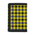 Yellow Black And Navy Plaid Print Trifold Wallet