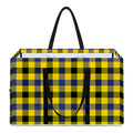 Yellow Black And Navy Plaid Print Utility Tote Bag
