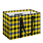 Yellow Black And Navy Plaid Print Utility Tote Bag
