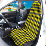 Yellow Black And Navy Plaid Print Waterproof Car Seat Cover
