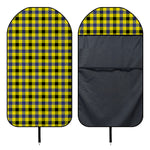 Yellow Black And Navy Plaid Print Waterproof Car Seat Cover