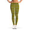 Yellow Black And Navy Plaid Print Women's Leggings