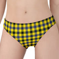 Yellow Black And Navy Plaid Print Women's Panties