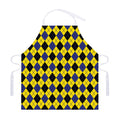 Yellow Blue And Black Argyle Print Adjustable Apron