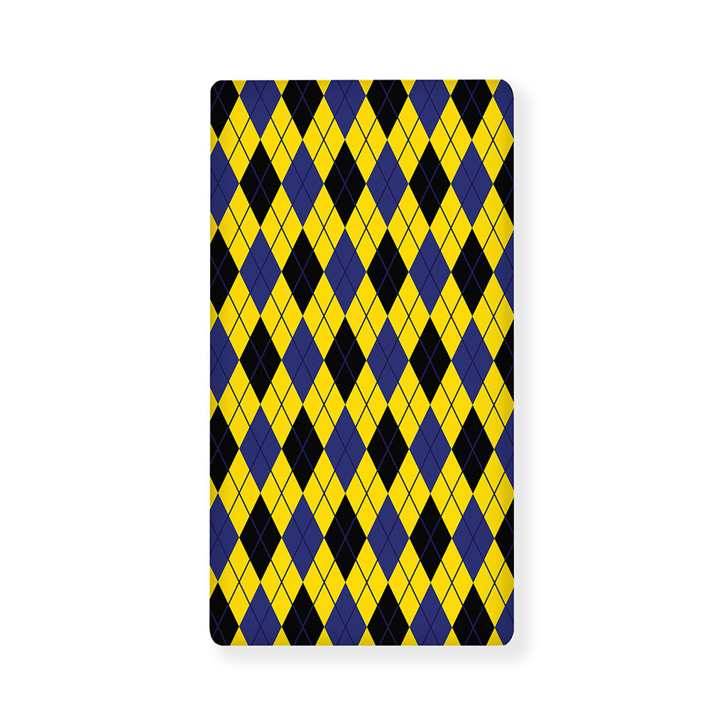 Yellow Blue And Black Argyle Print Baby Crib Sheet