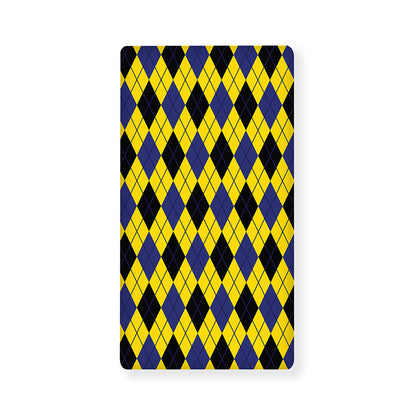 Yellow Blue And Black Argyle Print Baby Crib Sheet
