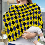 Yellow Blue And Black Argyle Print Baby Seat Cover