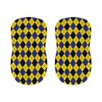 Yellow Blue And Black Argyle Print Bar Stool Covers