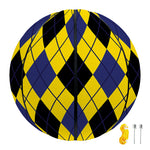 Yellow Blue And Black Argyle Print Basketball