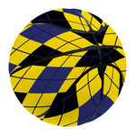 Yellow Blue And Black Argyle Print Basketball
