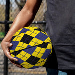 Yellow Blue And Black Argyle Print Basketball