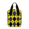 Yellow Blue And Black Argyle Print Bible Tote Bag