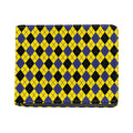 Yellow Blue And Black Argyle Print Bifold Wallet